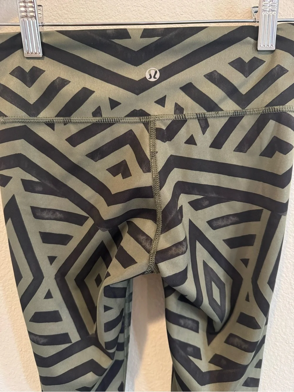 lululemon athletica Olive and Black Geometric Leggings
